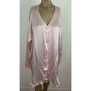 Victoria’s Secret Gold Label Silk Satin Sleep Shirt Pajama Button Up Women's L